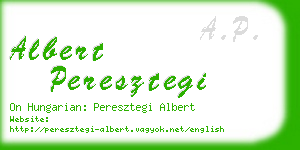 albert peresztegi business card